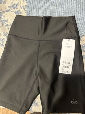 ALO Yoga High-Waist Black Air Lift shorts